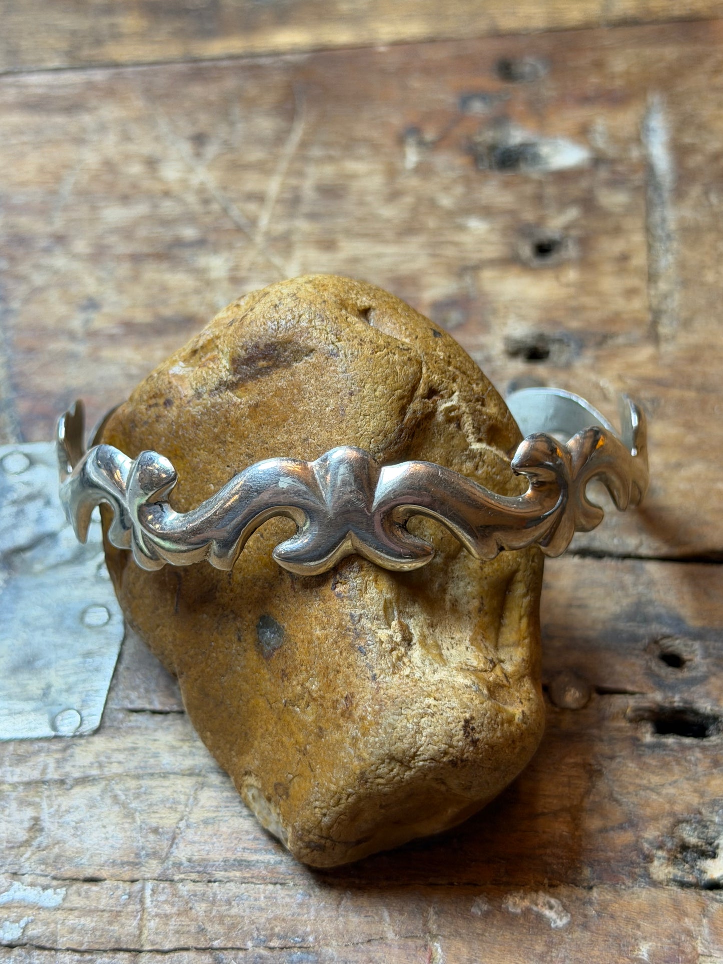 Kellie - Sterling Swirl Cuff - 6.75"