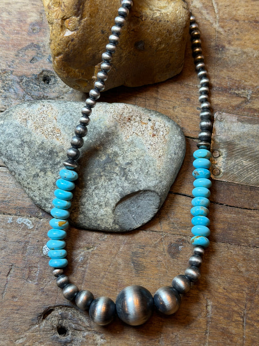 4mm to 13.91mm Machine Made Beaded Necklace - 15.5" to 17.5" Long