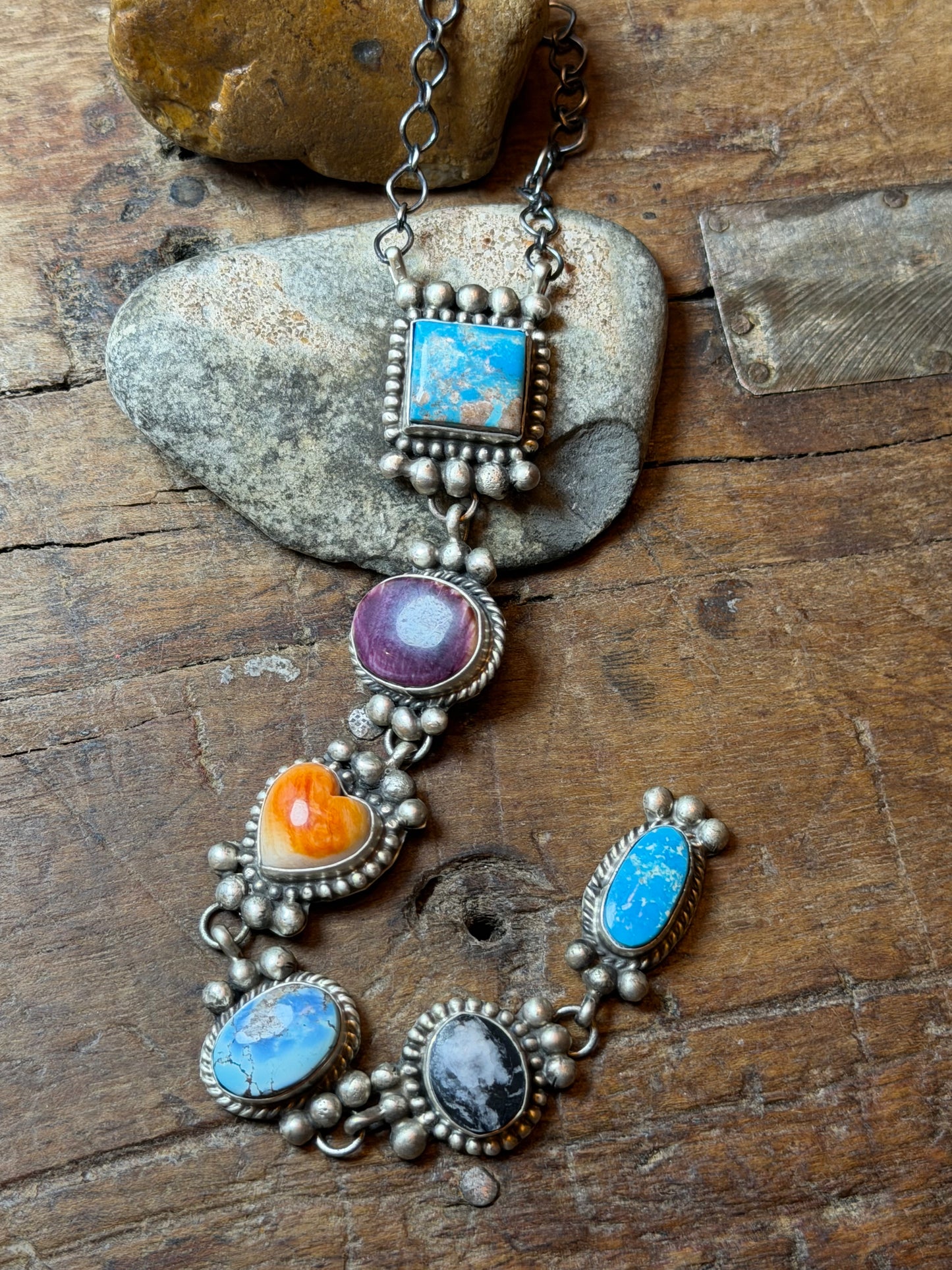 Nadine - Multi Stone Lariat Necklace