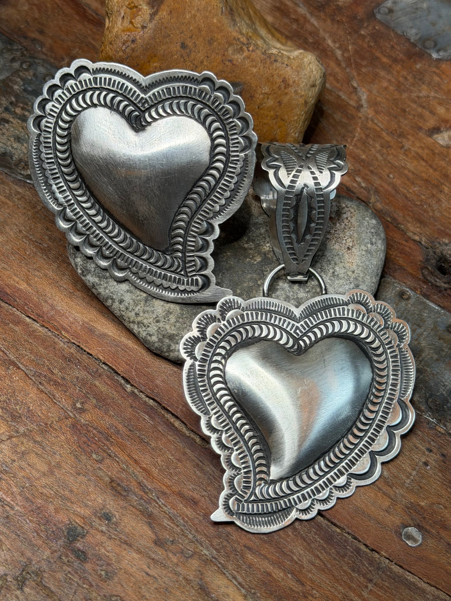 Christa - L Tahe Adjustable Heart Ring and Pendant Set
