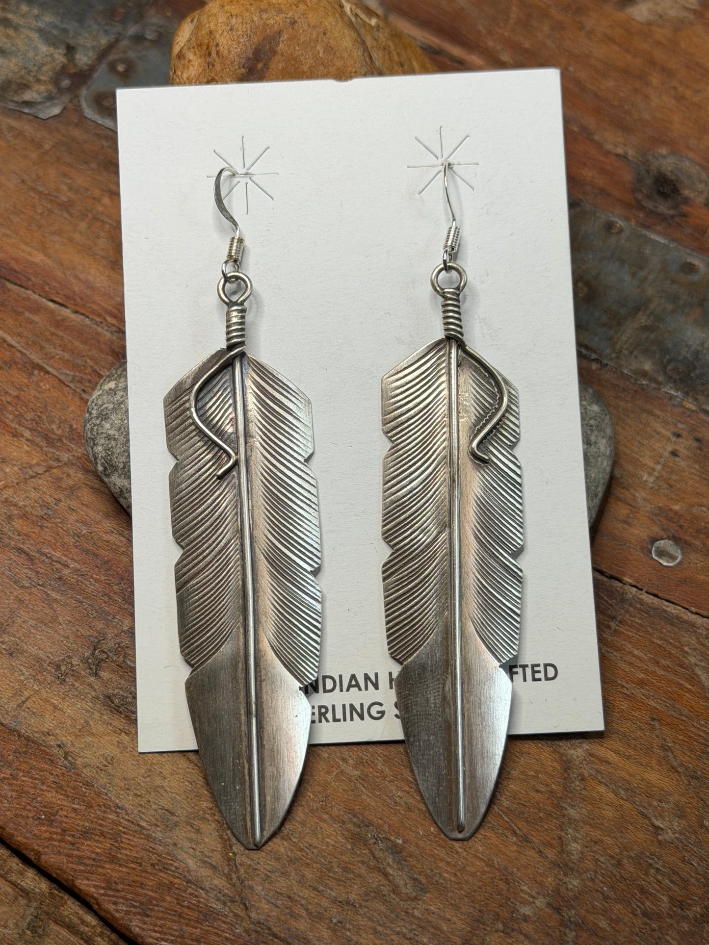 Sally - Sterling Feather Dangle Earrings
