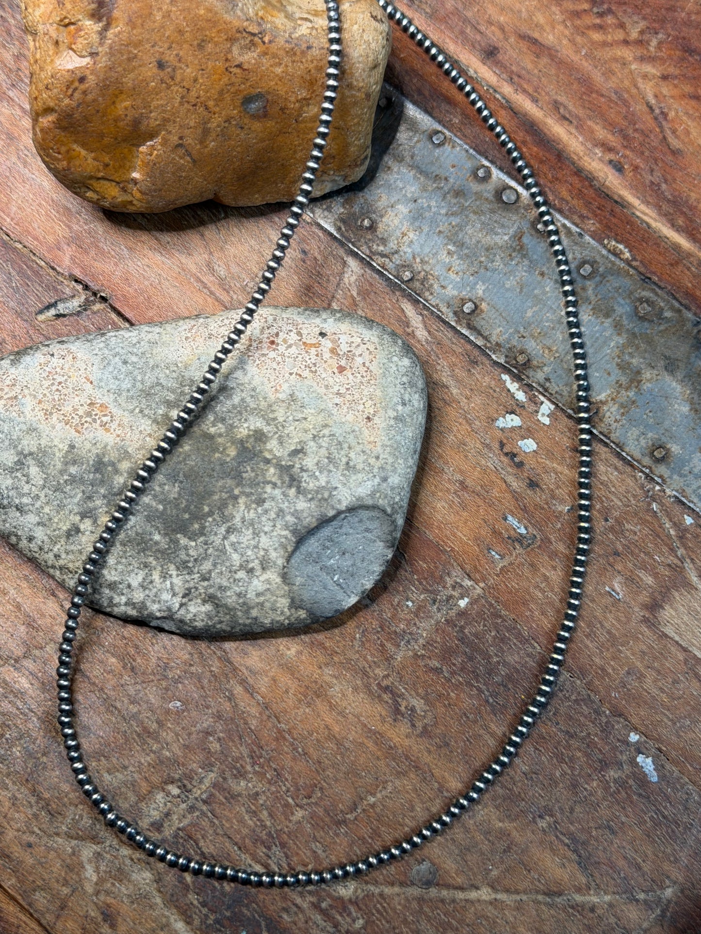 Kellie - 2mm Machine Made Beaded Necklace - 16" Long