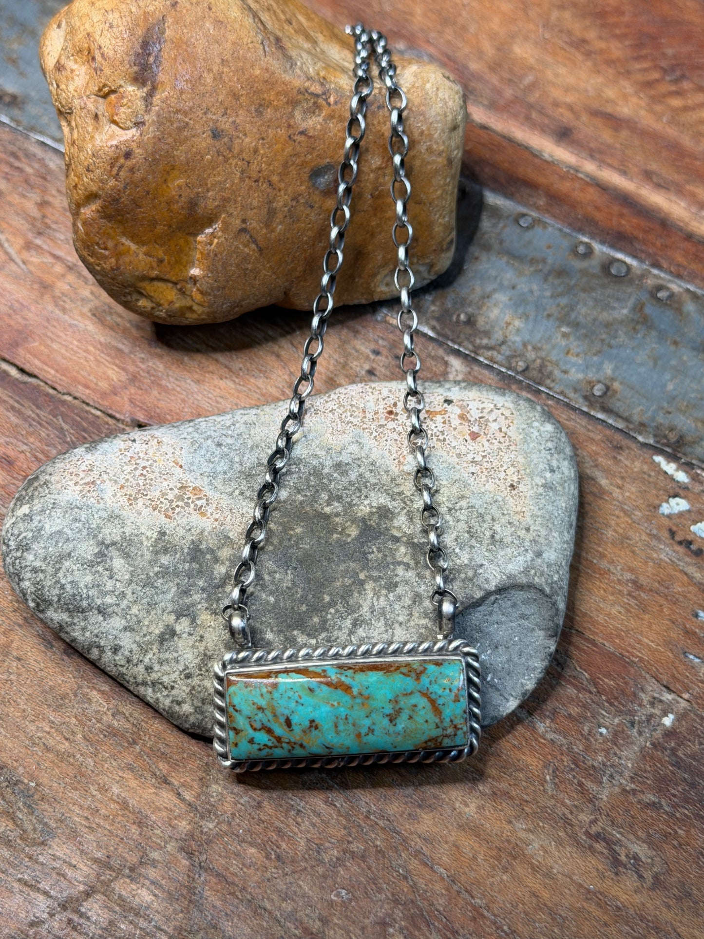 Teresa - Turquoise Bar Necklace - 16.75" Long