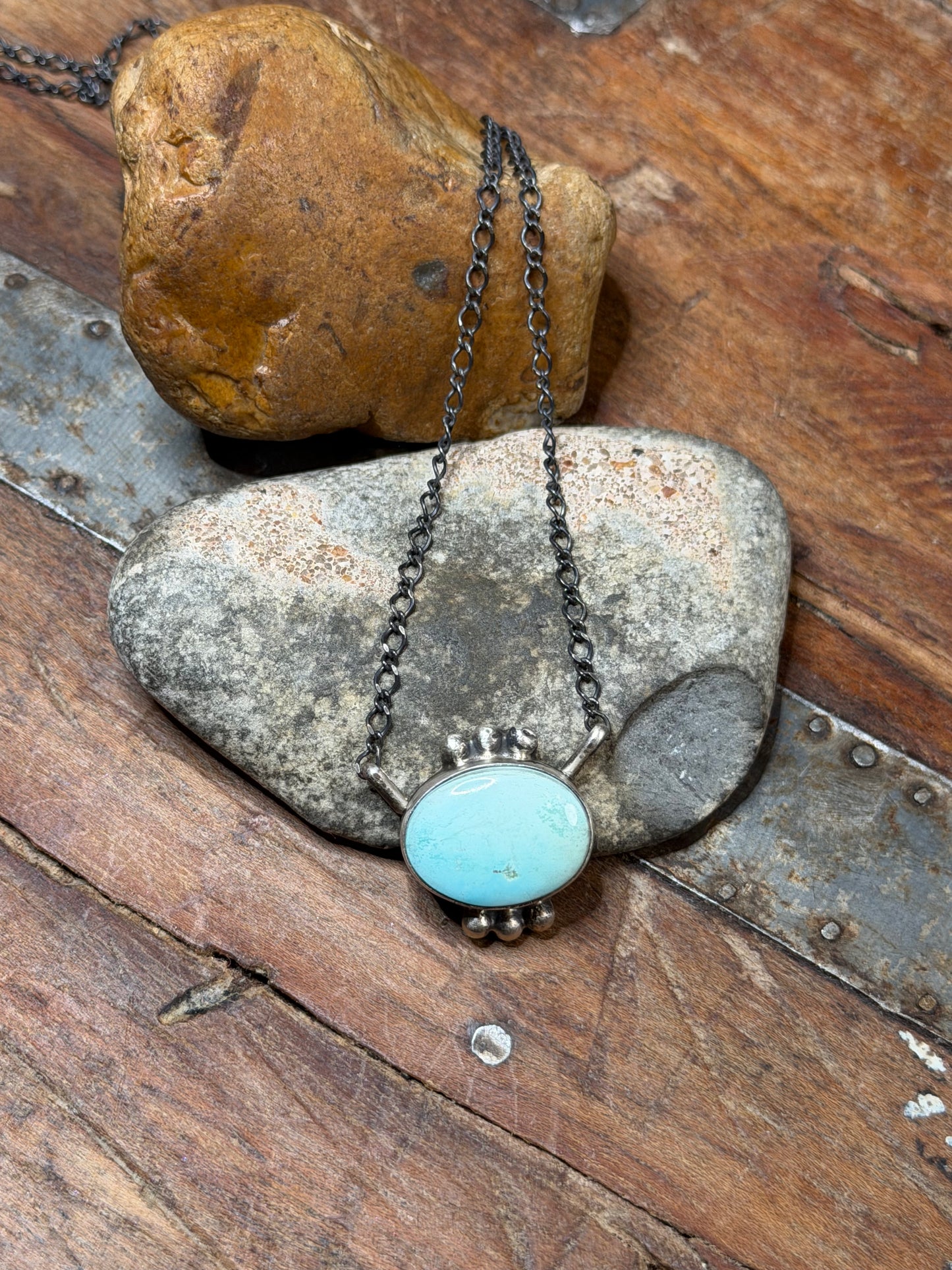 Kellie - Turquoise bar Style Necklace - 19.25" Long