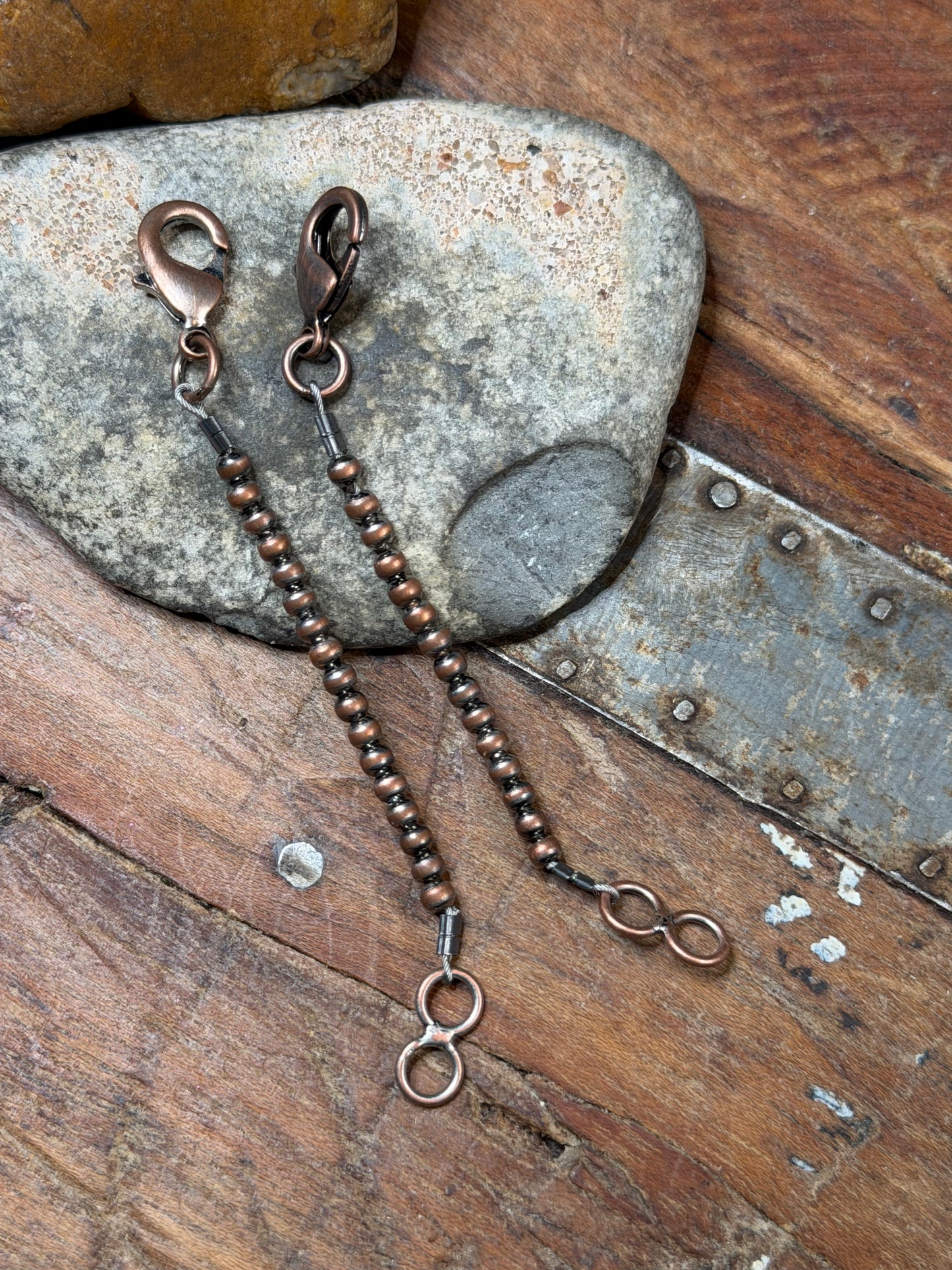 Connie - 2 - Machine Made Beaded Copper Necklace Extenders