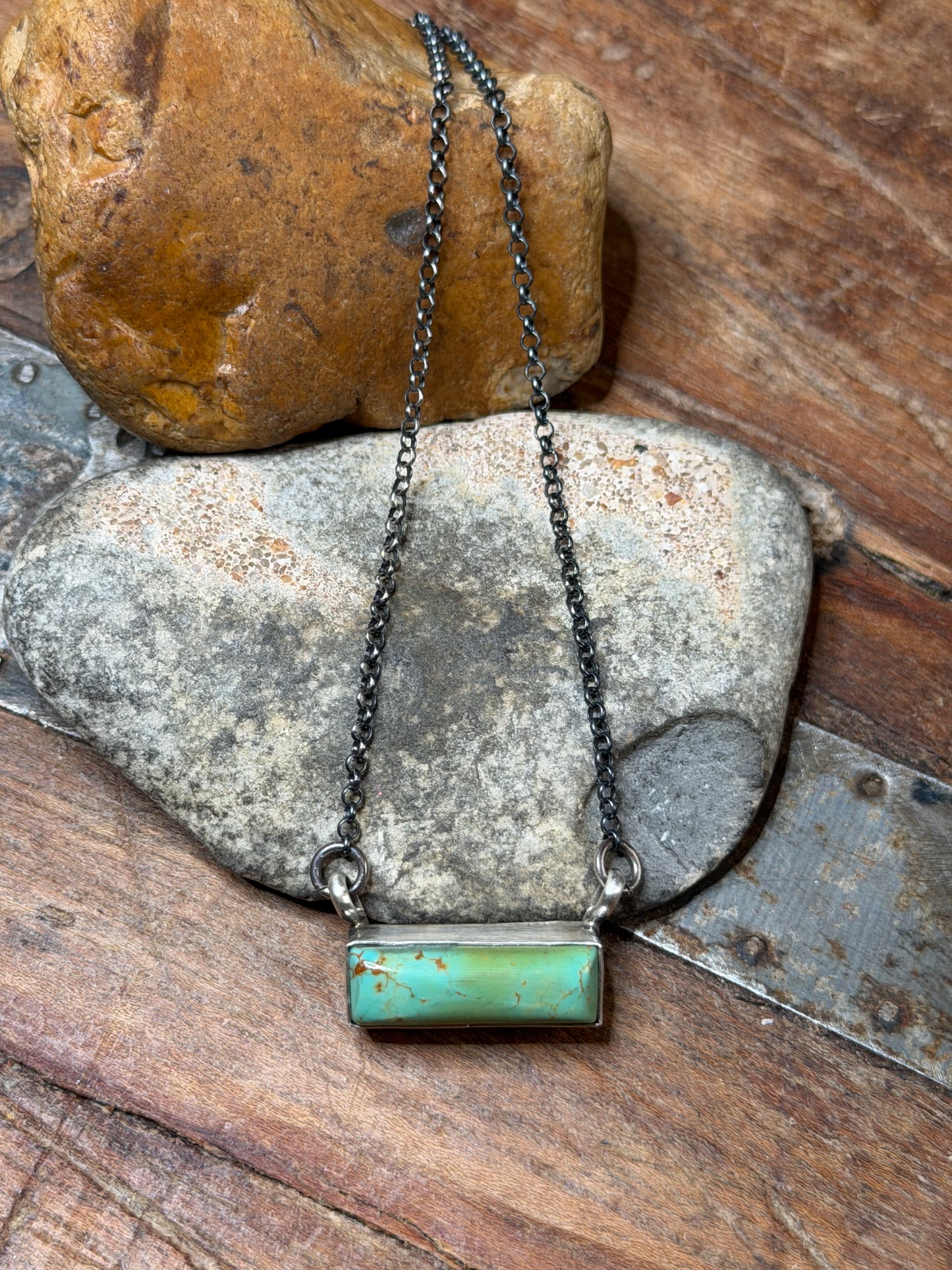 Laura - Turquoise Mini Bar Necklace - 17.5" Long