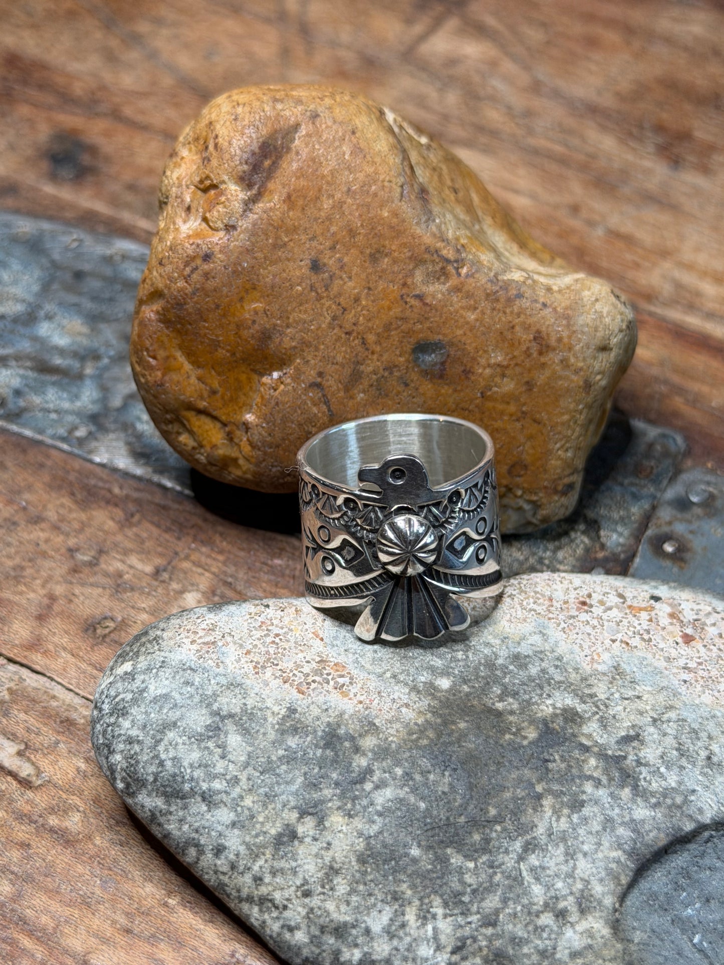 Tanya - Sterling Thunderbird Ring Size 8.5