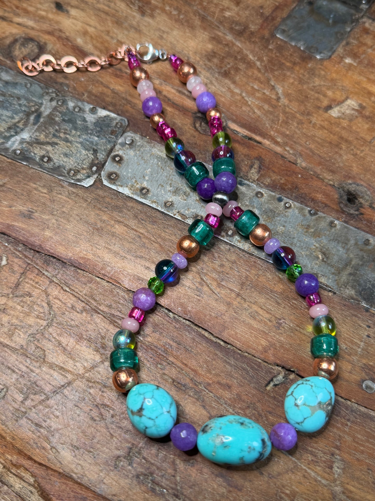jen Carnival Bead Necklace - 16-1/8" to 18-3/8" Long
