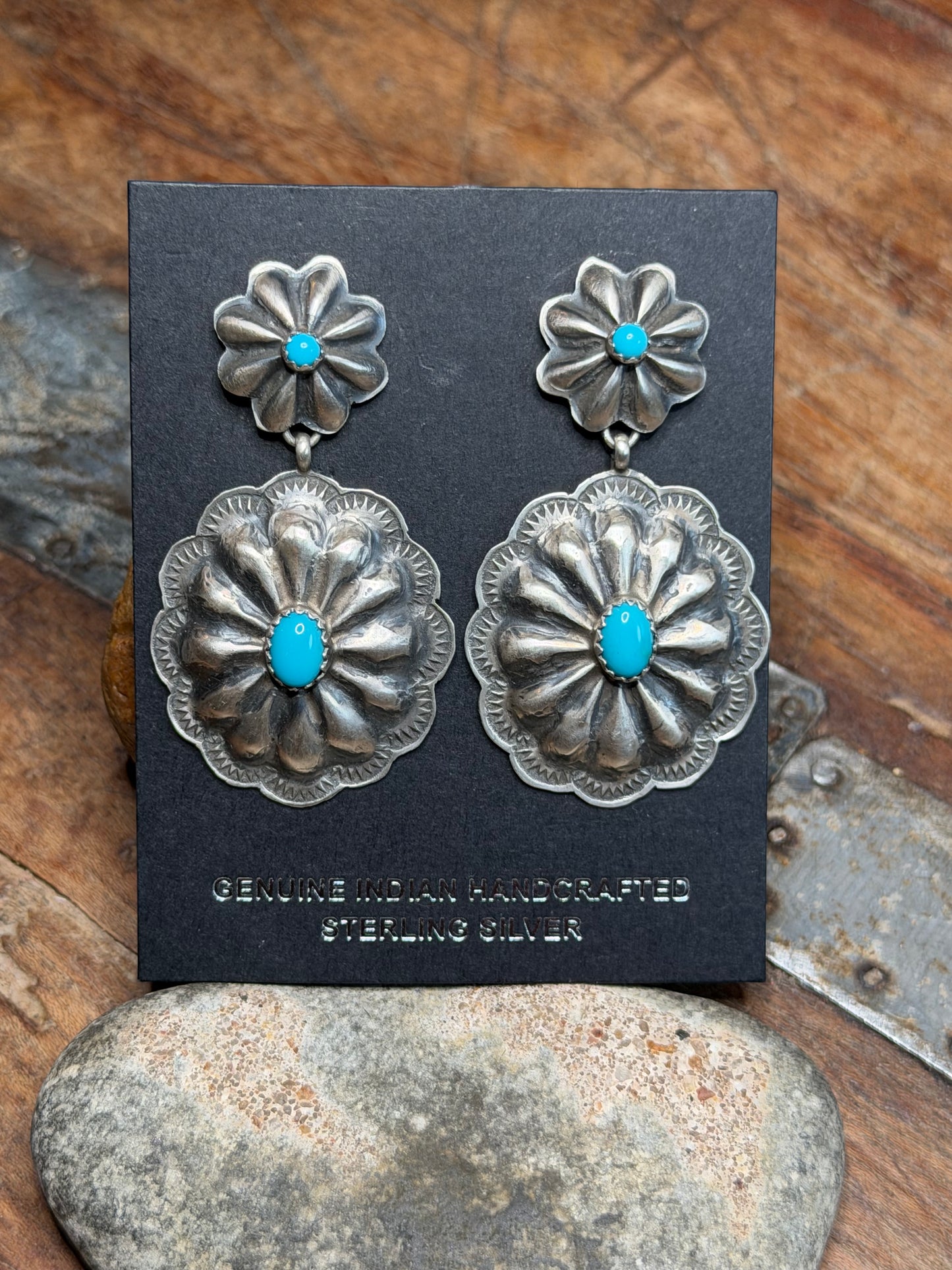Sarah S. Rita Lee 2 Tier Concho Earrings