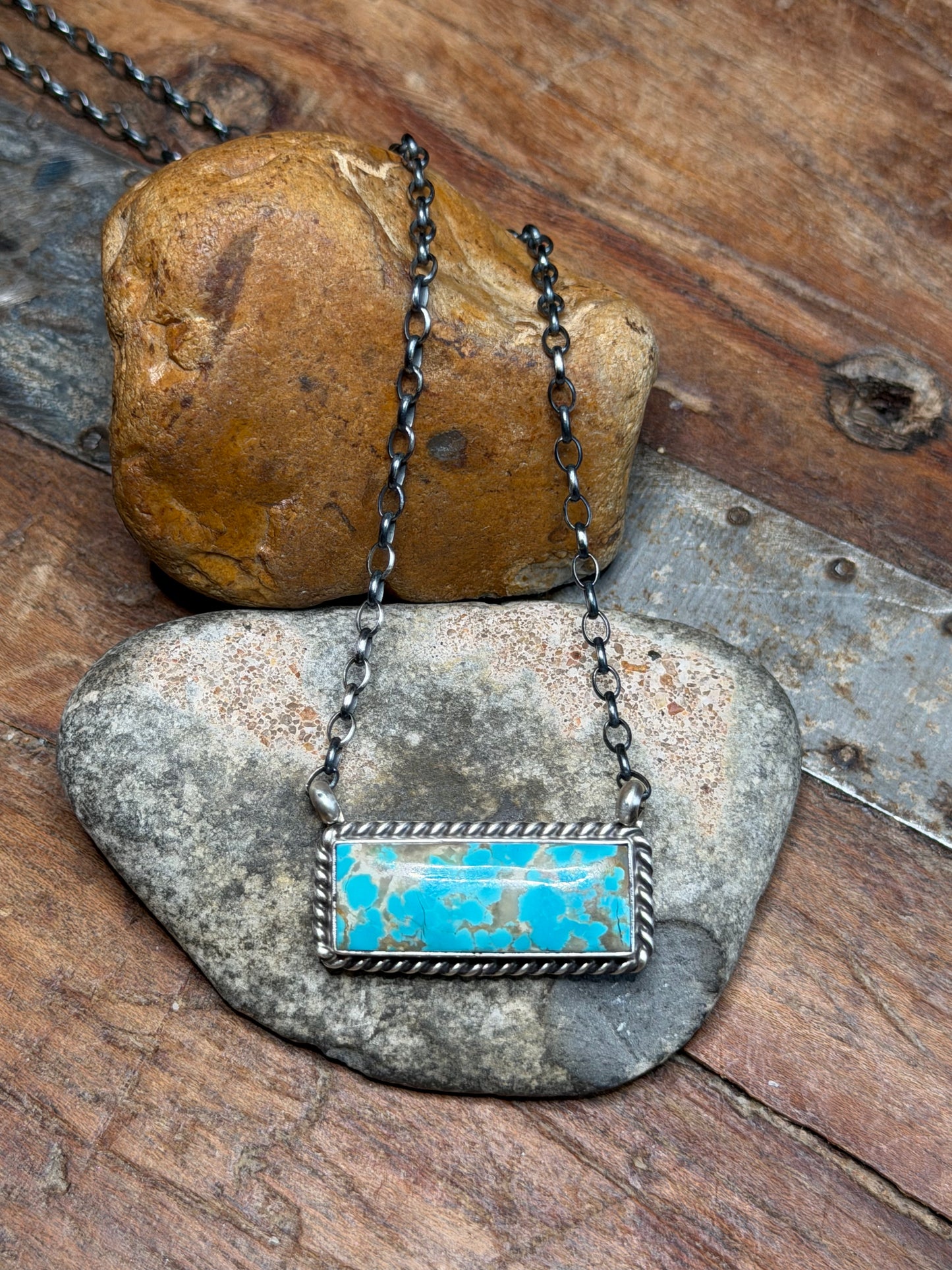 Ceci - Turquoise Bar Necklace - 16-7/8" Long