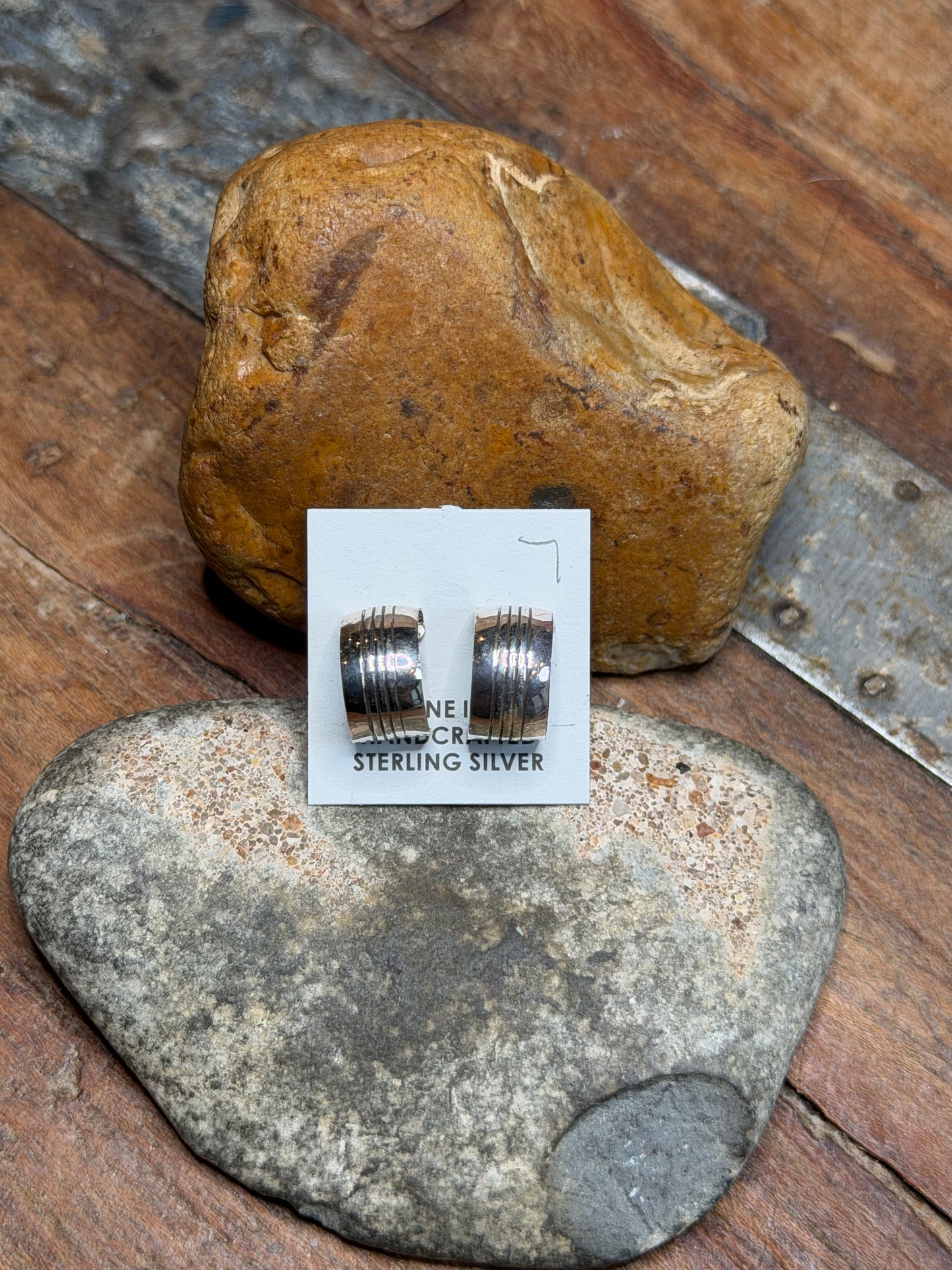 Kate M - Silver Huggie Hoop Earrings