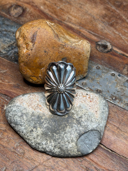Silver Concho Ring Size 9