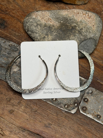 Christine  - Silver Hoop Earrings