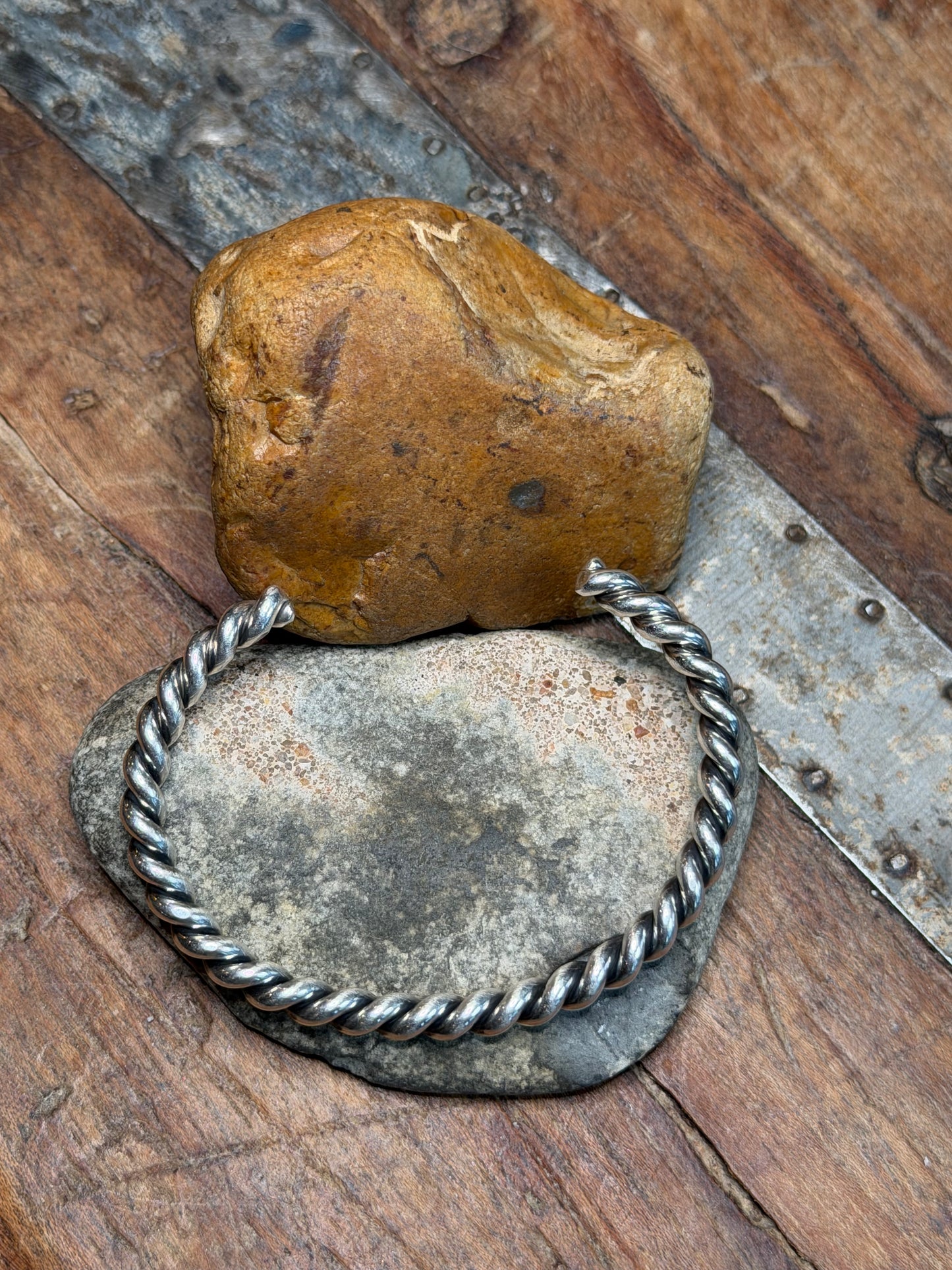Sally - Twisted Silver Cuff Bracelet