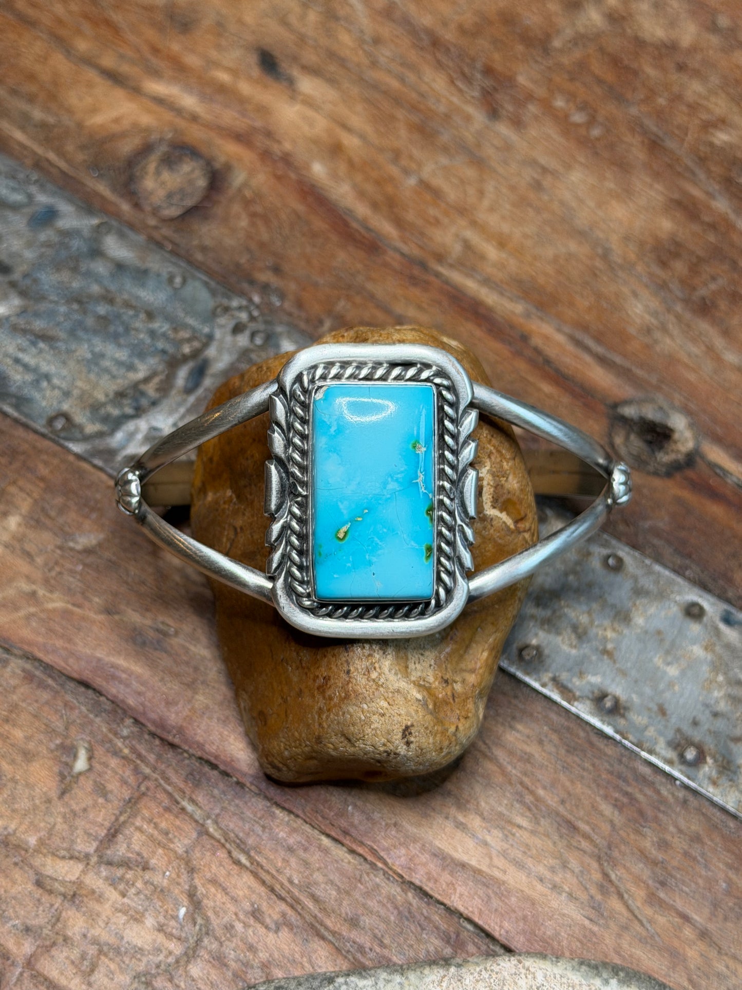 Bridgette - Sterling Cuff Bracelet w Sonoran Rectangle Stone